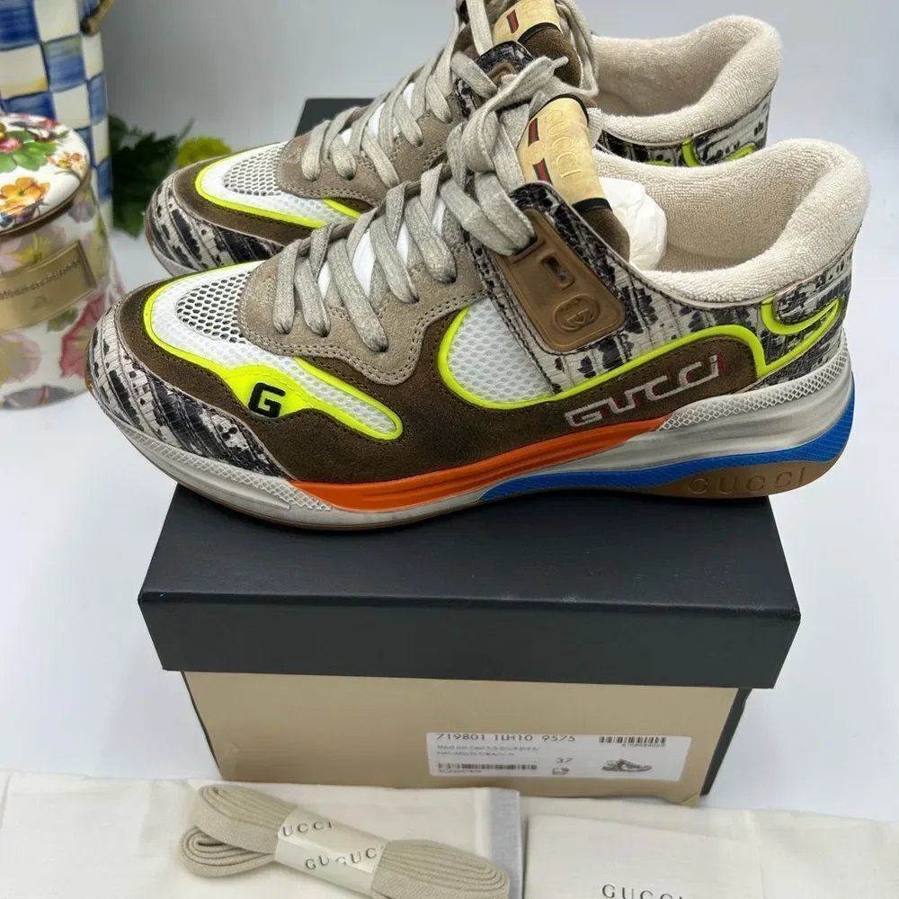 Women's Gucci ultra pace, low top sneakers size 37 made in Italy - Picture 5 of 8